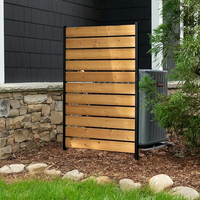 5ft H x 3.2ft W No Dig Enclo Concord Cedar Wood Privacy Screen, Great to Hide