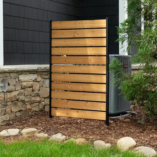 5ft H x 3.2ft W No Dig Enclo Concord Cedar Wood Privacy Screen, Great to Hide