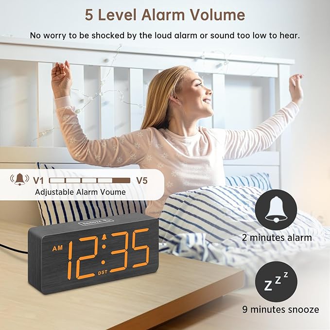 DreamSky Wooden Digital Alarm Clock
