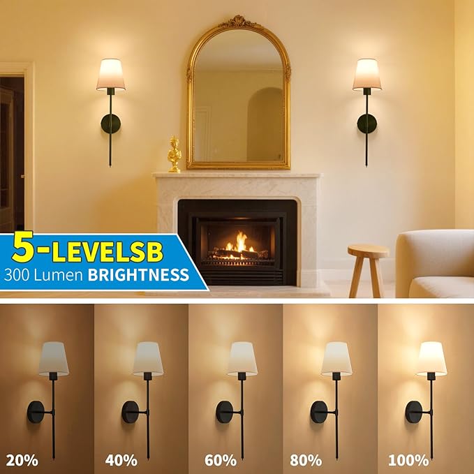Wall sconces Set of Two Battery Operated – Rechargeable Wireless Wall Lights