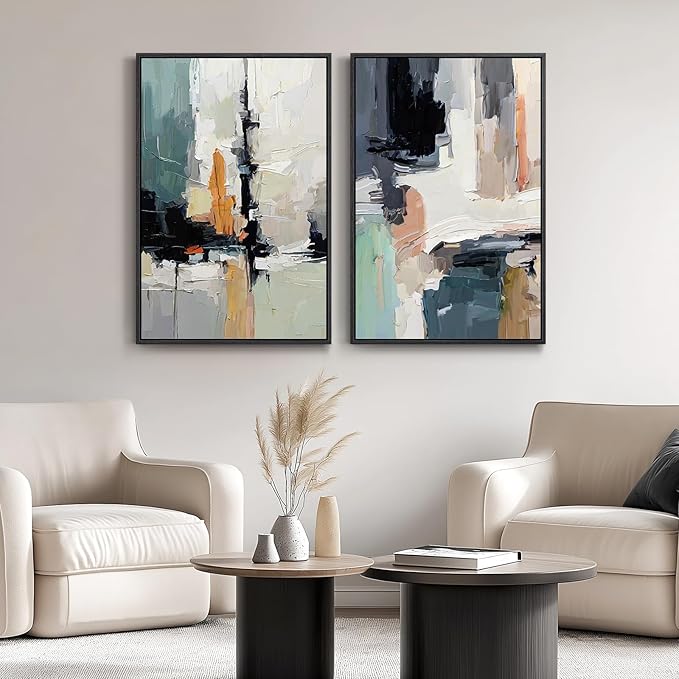 Framed Colorful Abstract Wall Art