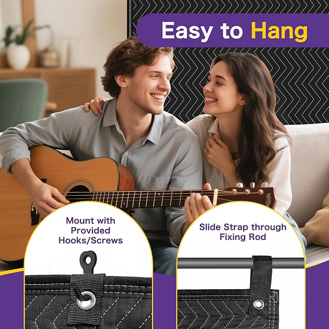 2 PCS Extra Large Sound Dampening Blanket, Noise Cancelling Studio Acoustic