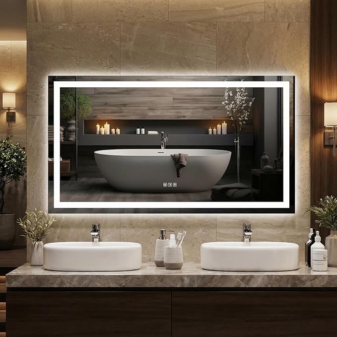 LED Bathroom Mirror 50 x 28 inch, Lighted Bathroom Vanity Mirror