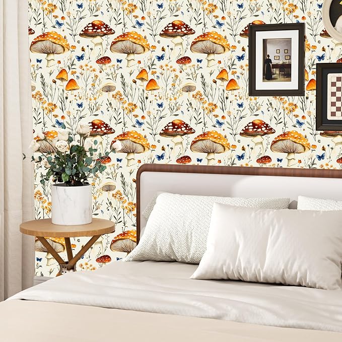 BOKEBEVE Vibrant Floral Peel and Stick Wallpaper Colorful Floral Wallpapers