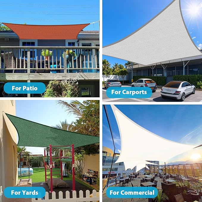 Amagenix Sun Shade Sail 11'X11' Curved Edge Outdoor Shade Canopy Blue Breathable 95% UV Block Shade Cloth for Patio Garden Backyard (We Make Custom Size)
