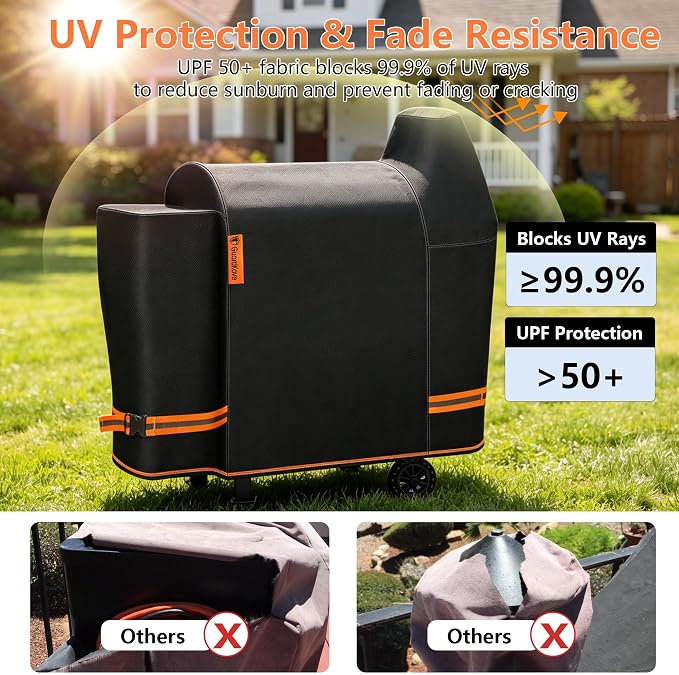 [Upgraded 1000D Heavy Duty Fabric] Grill Cover for Pit Boss 820 Deluxe/Pro 850, Waterproof & Tear Resistant Pellet Smoker Cover for Pit Boss Pro/Competition 820/850, Sportsman820 & Z Grill 700 Series