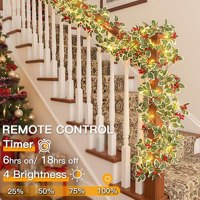 suddus 40 LED Christmas Fairy Lights Battery Powered, 12.5ft Vine String Lights