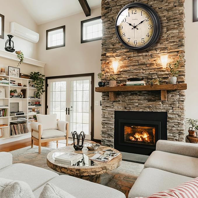 Crosstime 16 Inch Large Vintage Wall Clock