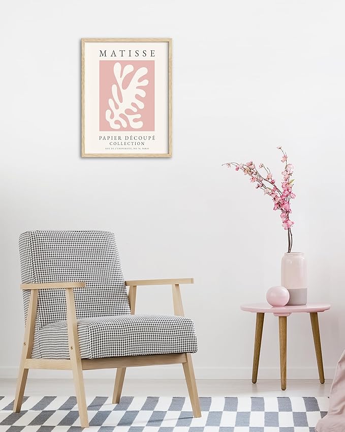 HesenDot Unframed Pink Wall Art Set of 3, 12x16in Matisse Canvas Prints