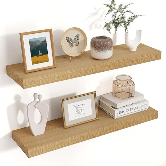Venusmiles Floating Shelves for Wall 24 inch Long, Engineered Wood Wall Shelves