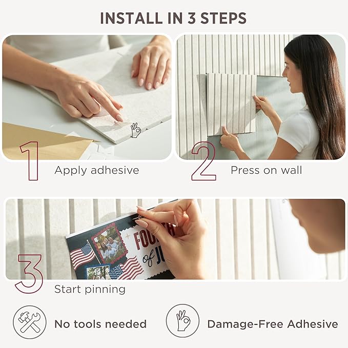 VIVELDA Large Bulletin Board 48x36- Office Wall Organizer, Replace Your Old
