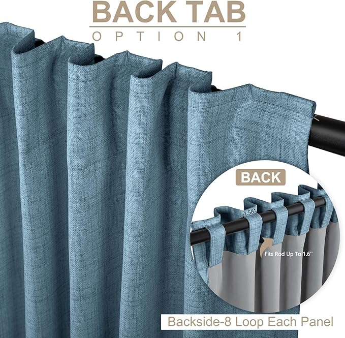 100% Blackout Shield Linen Blackout Curtains