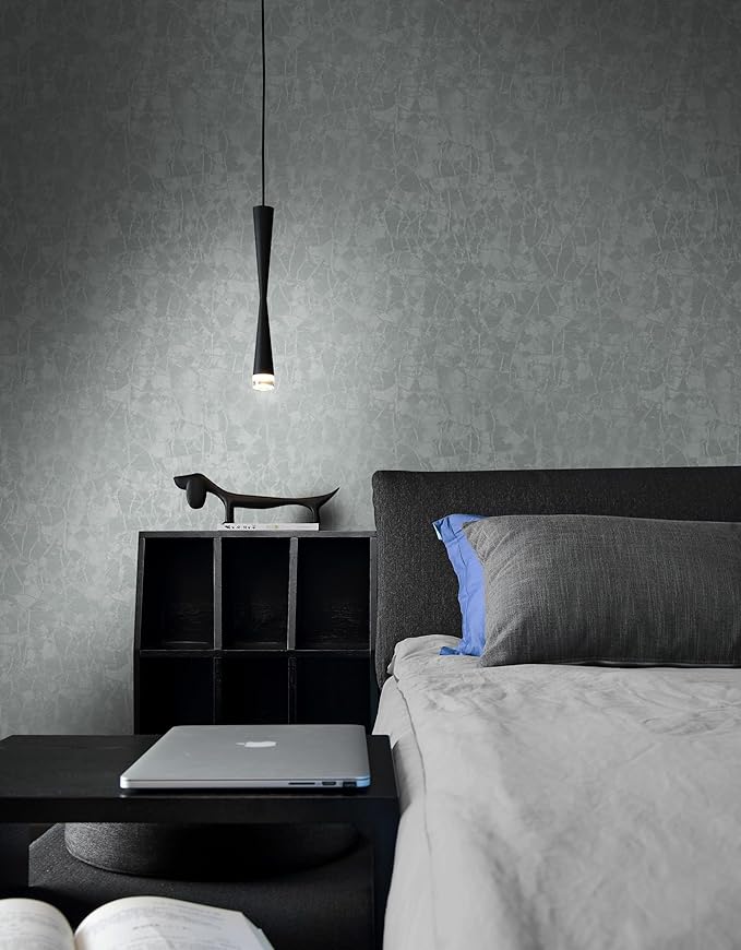 Yasinet Peel and Stick Wallpaper Removable Wallpaper Modern Grey-Green Embossed