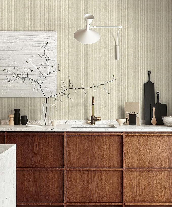 MelunMer Grasscloth Peel and Stick Wallpaper 17.3"x78.7", Contact Paper