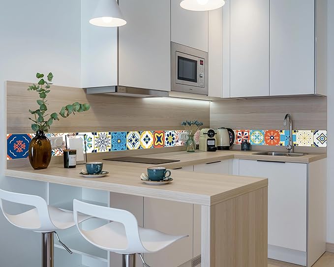 FLFK Wallpaper Border Tile Stickers Peel and Stick Wall Border
