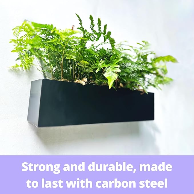 LaLaGreen Outdoor Wall Planters Carbon Steel Black Metal Hanging Flower Pots