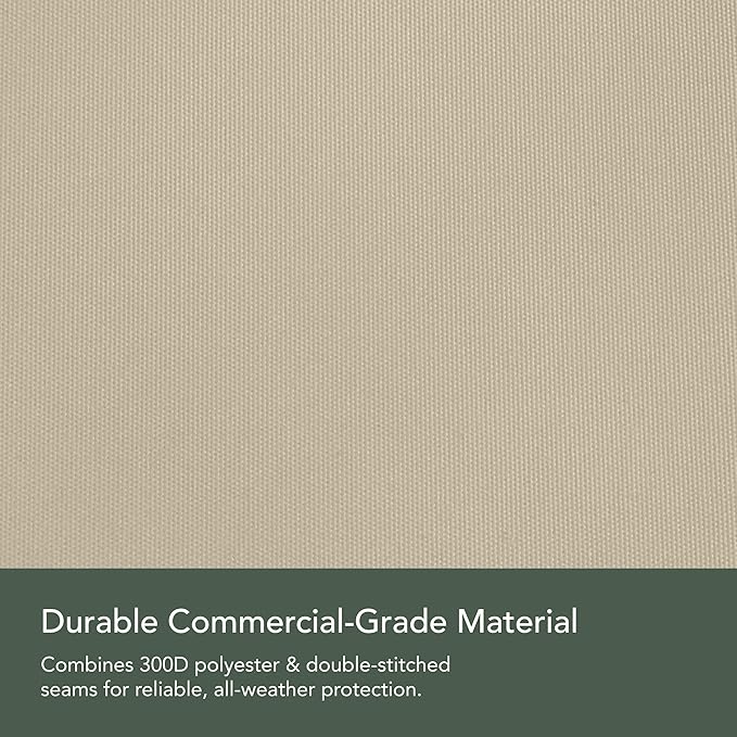 Covermates Elite Outdoor Patio Sofa Cover – Water-Resistant 300D Polyester, Double-Stitched Seams, Elastic Hem, Auto-Locking Drawcord & Mesh Vent for Moderate Weather, 58W x 40D x 40H, Khaki