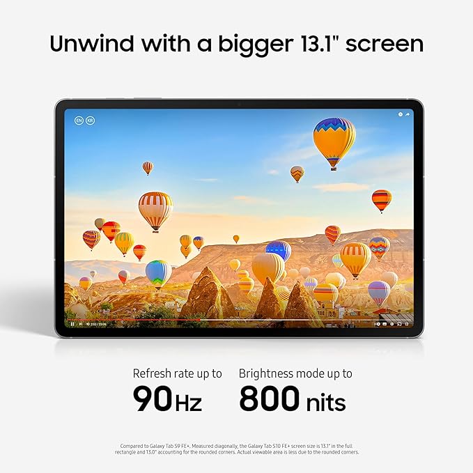 SAMSUNG Galaxy Tab S10 FE+ 13.1” 128GB WiFi Android Tablet + Book Cover Keyboard Slim, Long Battery Life, Powerful Processor, S Pen, US Version, 2025, 2 Yr Manufacturer Warranty, Gray