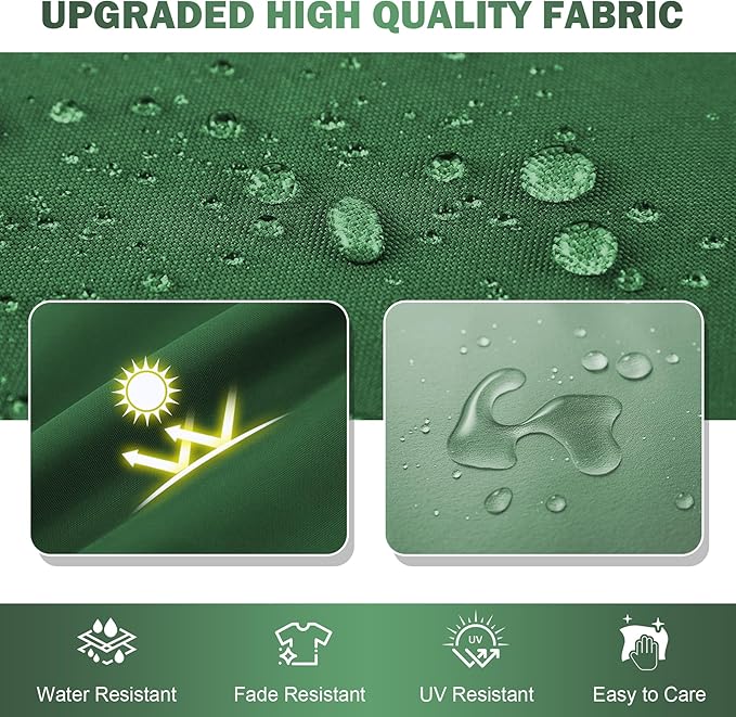 Outdoor Chair Cushions Set of 2, 22x22x3Inch Waterproof & Fade Resistant Patio Furniture Seat Cushions with Ties, Square Outdoor Dining Chair Cushions for Lawn, Garden, Deck&Yard, Forest Green