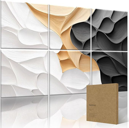 6-Pack Acoustic Wall Panels 72x48 Inches Decorative Sound Absorbing Panels-