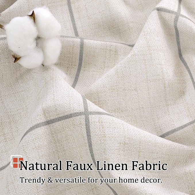Lajode Grey Linen Blackout Curtains