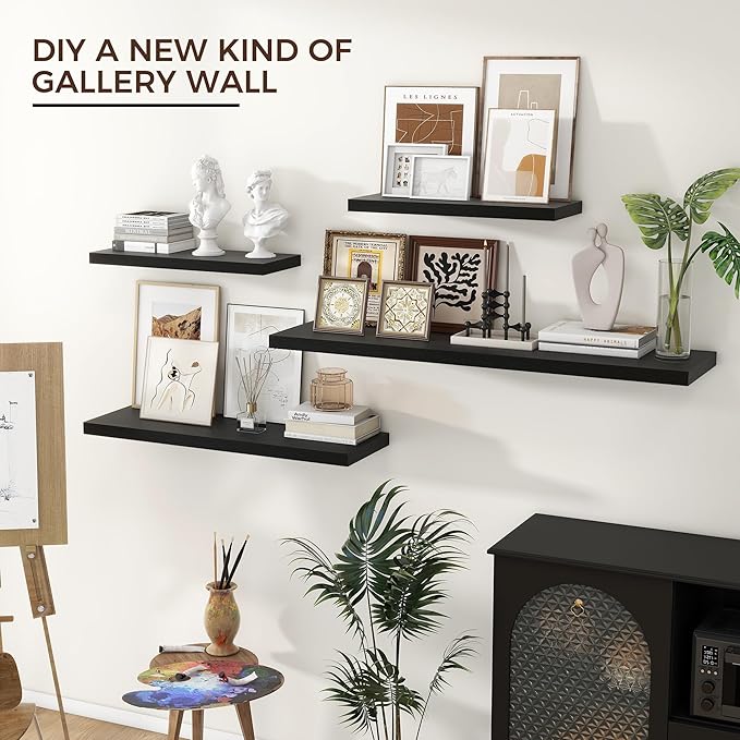 Venusmiles Floating Shelves for Wall 24 inch Long, Engineered Wood Wall Shelves