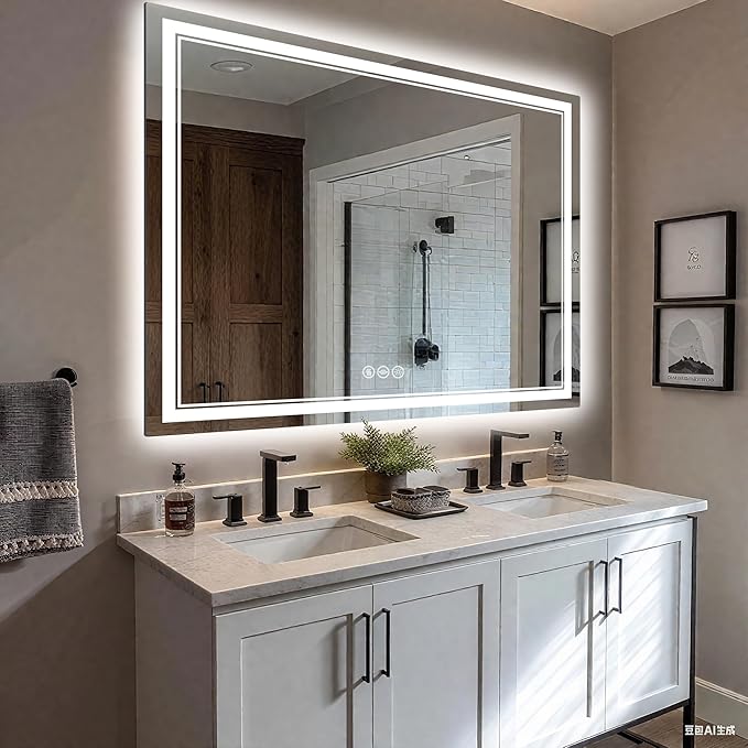 EOGOW LED Bathroom Mirror with Lights, 3 Colors Bathroom Mirror, Wall Mounted