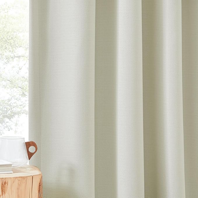 NICETOWN Room Darkening Bedroom Curtains 96 inches Long, Dual Rod Pockets &