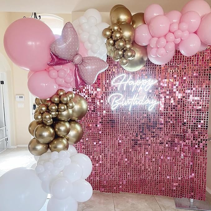 COKAOBE Pink Shimmer Wall Backdrop, Photo Backdrops
