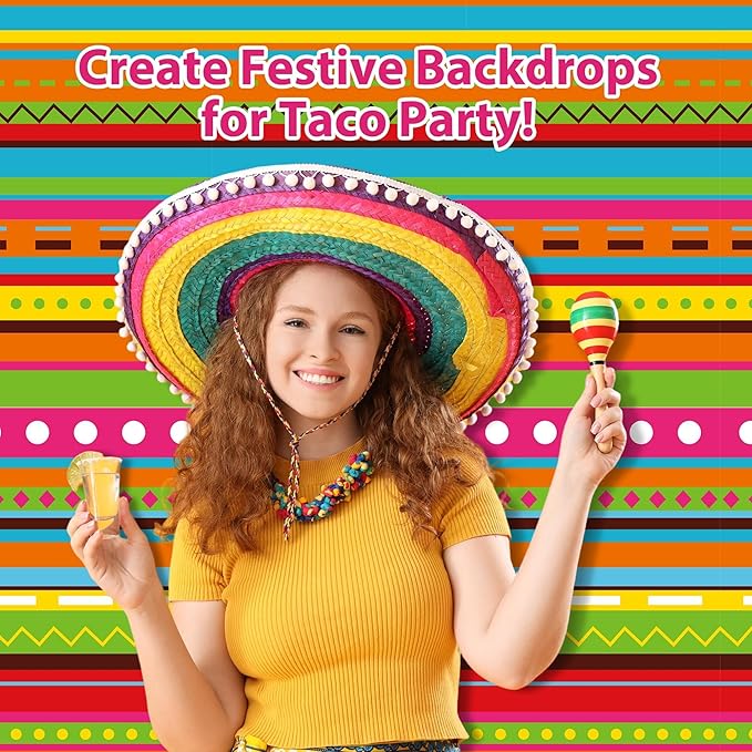 Kochorie 100 Ft x 54 Inch Mexican Fiesta Party Tablecloth Roll