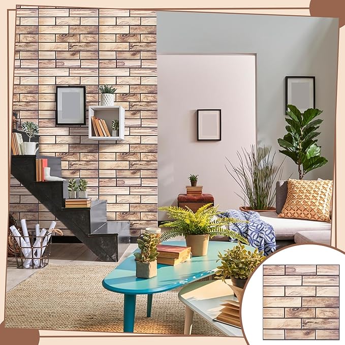 12PCS 3D Wall Panels Peel and Stick Foam Faux Brick Wall Panels, Self-Adhesive