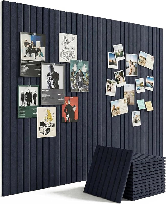 Aothia 12-Pack Felt Bulletin Board Tiles 48"x36", Modular Pin Board