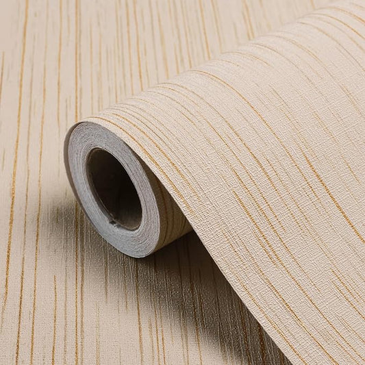 Beige Grasscloth Peel and Stick Wallpaper A Set of 23.6''x120'' Textured