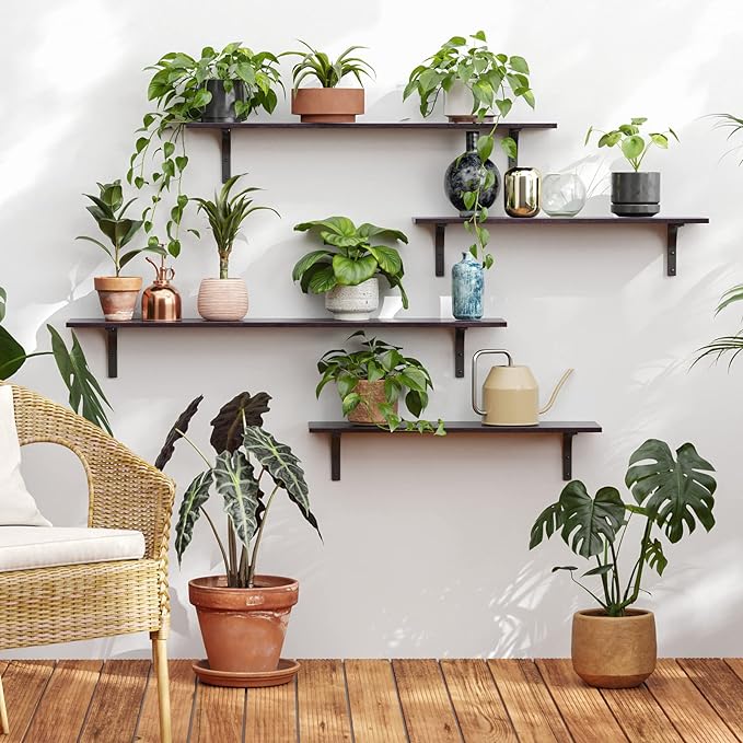 DINZI LVJ Long Wall Shelves, 47.3Inch Wall Mounted Shelves Set of 2, Extra