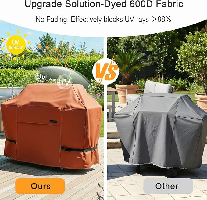 NettyPro Grill Cover Heavy Duty Waterproof 32 inch, Outdoor 2 Burner BBQ Gas Grill Cover for Outside Small Weber, Char-Broil, Brinkmann, Jenn Air, Nexgrill Barbecue, Brown