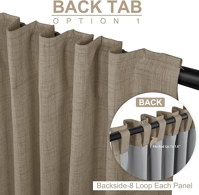 100% Blackout Shield Linen Blackout Curtains