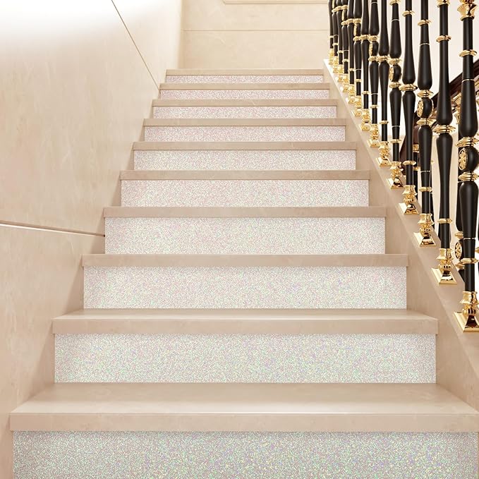CRE8TIVE Off-White Glitter Wallpaper Border Peel and Stick Wall Border Glitter