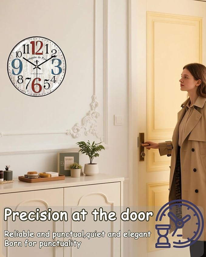 Decorative Wall Clocks Batterys Operated, Retro Wall Clock