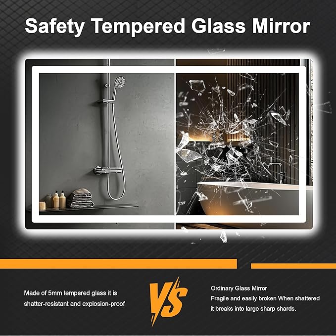 AMOISE LED Bathroom Vanity Mirror