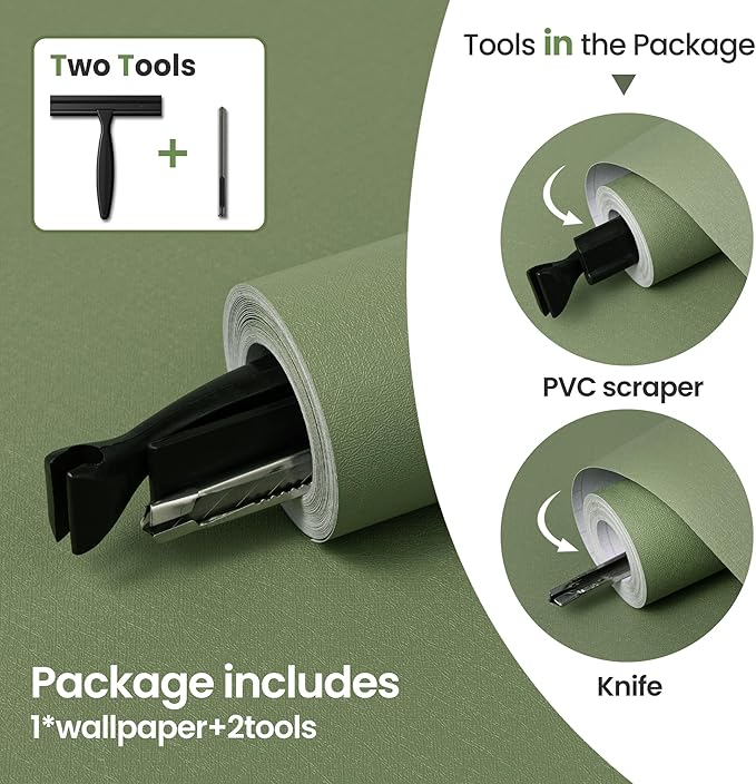 practicalWs Green Contact Paper Peel and Stick Wallpaper
