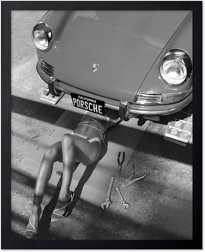 Poster Master Woman Under Classic Car Poster