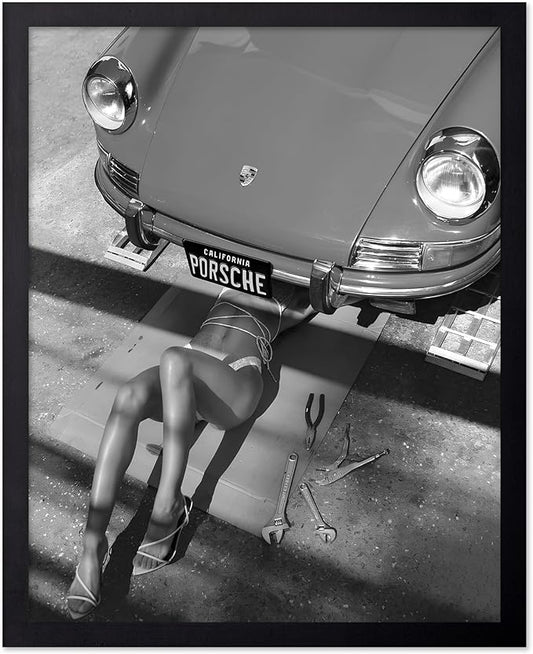 Poster Master Woman Under Classic Car Poster