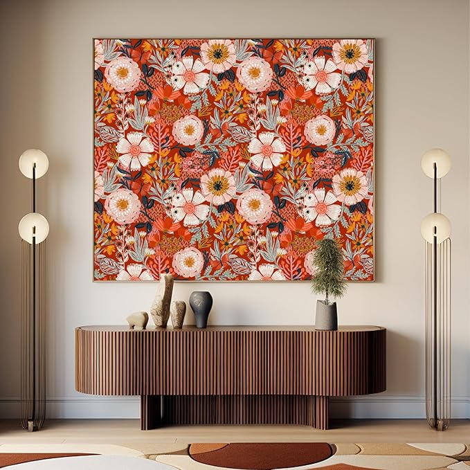 HAOKHOME Boho Peel and Stick Wallpaper Floral Wall Paper Removable