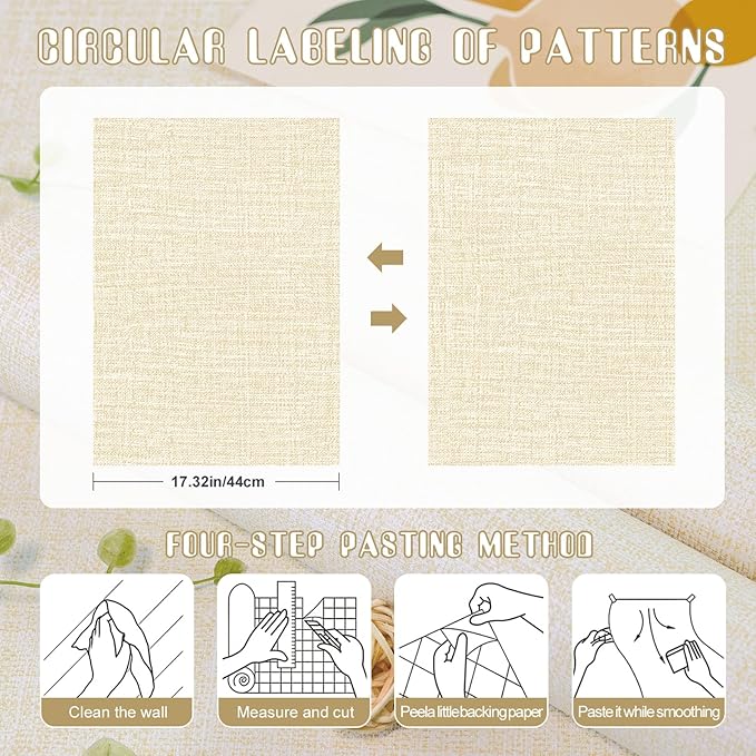 Amiya Grasscloth Cream Wallpaper Peel and Stick Beige Faux Fabric Linen Contact
