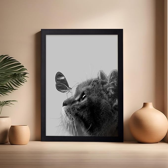 Poster Master Butterfly on Cat Print