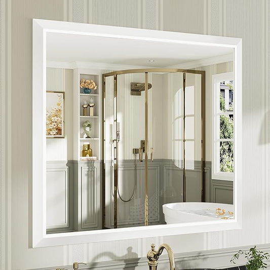 40x36 Inch White Bathroom Mirror