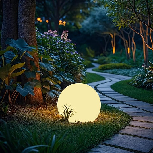shumi Solar Ball Light-10 Inch LED Outdoor Table Lamp 16 RGB Colors and Dimmable Globe Light with Remote, Decor for Patio, Garden, Yard, Beach, Pathway