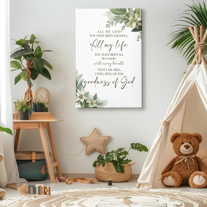 HIWX Christian Wall Decor, All My Life You Have Been Faithful Bible Verse