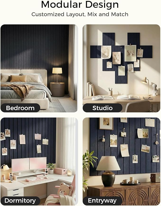 Aothia 12-Pack Felt Bulletin Board Tiles