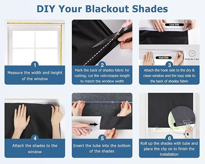 LazBlinds 100% Blackout Door Curtain, No Tools No Drill Cordless Blinds